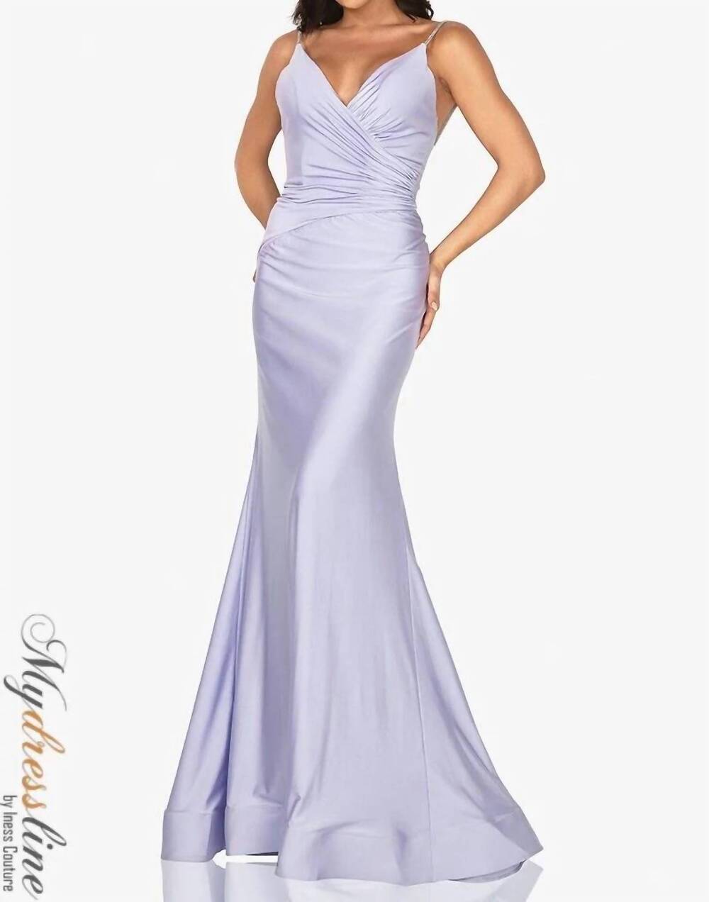 NEW TERANI COUTURE train trails mermaid dress in lavendar